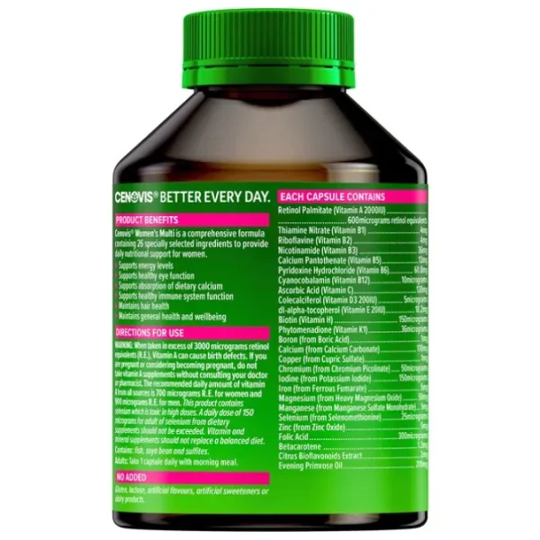 [Authorized Sales Agent] Cenovis Once Daily Women's Multi - 100 Capsules