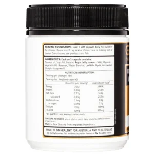 [Authorized Sales Agent] GO Healthy GO Royal Jelly 1,000 with 10-HDA 12mg SoftGel Capsules - 180 Pack