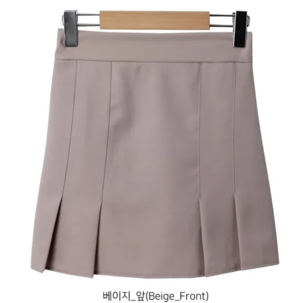 Back Banding Pleats Mini Skirt
