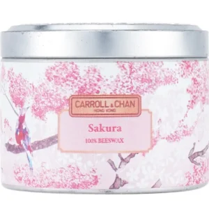100% Beeswax Tin Candle - Sakura