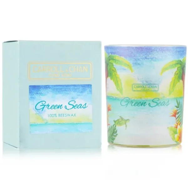 100% Beeswax Votive Candle - Green Seas