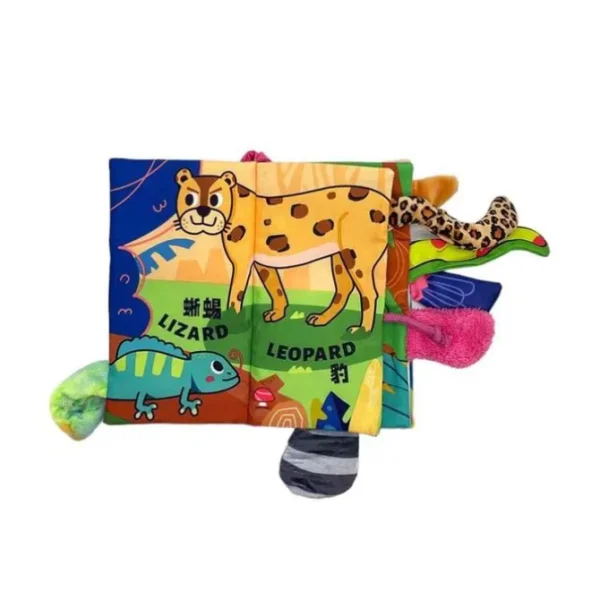 Beiens Three-dimensional 3D Early Education Enlightenment Baby Cloth Book (Rain Forest Tails)