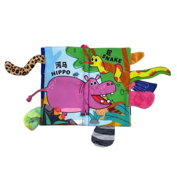 Beiens Three-dimensional 3D Early Education Enlightenment Baby Cloth Book (Rain Forest Tails)