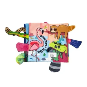 Beiens Three-dimensional 3D Early Education Enlightenment Baby Cloth Book (Rain Forest Tails)