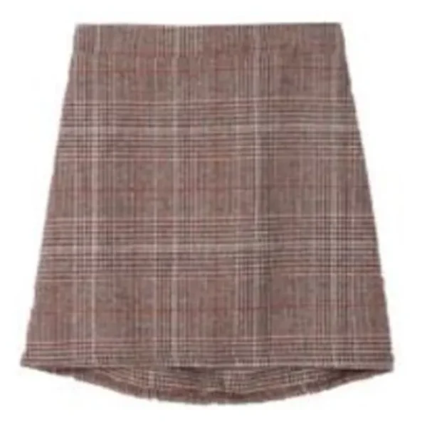Check Wool Mini Skirt