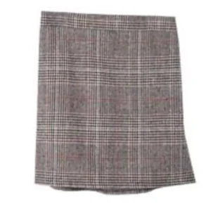 Check Wool Mini Skirt