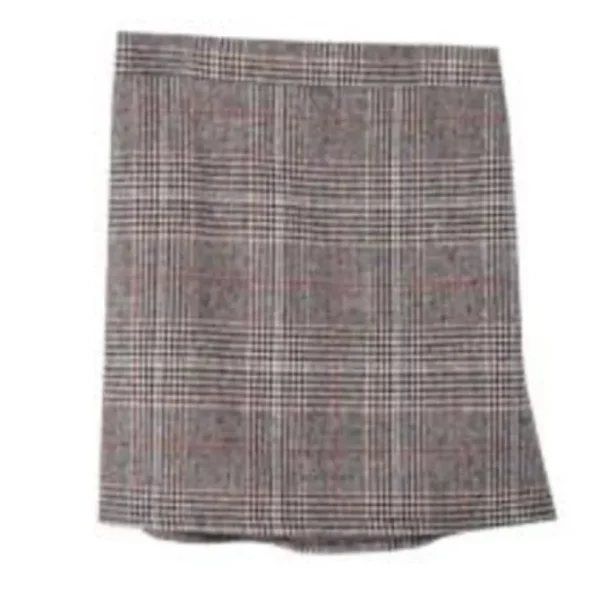Check Wool Mini Skirt