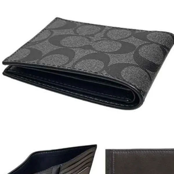 COACH Men's Short Wallet F66551QBMI5 Black Gray