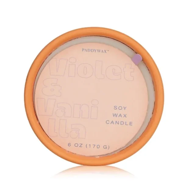 Color Block Ceramic Candle - Violet & Vanilla