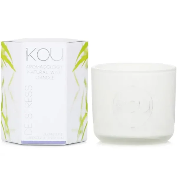 Eco-Luxury Aromacology Natural Wax Candle Glass - De-Stress (Lavender & Geranium)