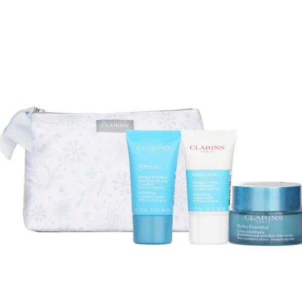 Hydration Collection: Hydra-Essentiel Silky Cream 50ml+ Fresh Scrub 15ml+ SOS Hydra Mask 15ml+ Pouch