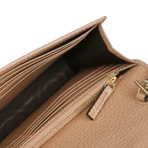 Icon GG Interlocking Wallet On Chain Light CamelCrossbody Bag 615523