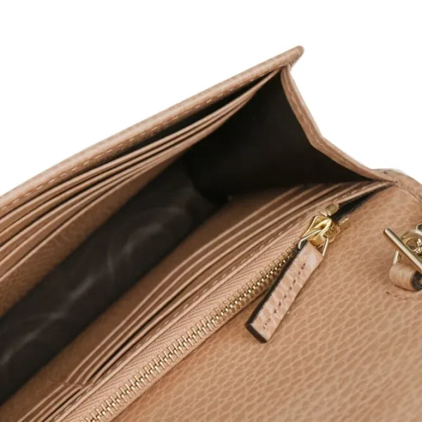 Icon GG Interlocking Wallet On Chain Light CamelCrossbody Bag 615523