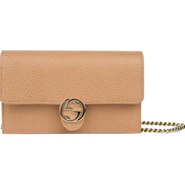 Icon GG Interlocking Wallet On Chain Light CamelCrossbody Bag 615523