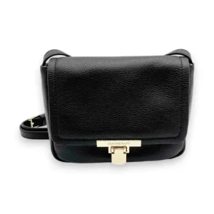ISHA Pebbled Leather Small Shoulder Satchel Bag(Black)