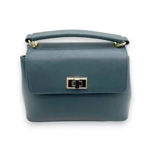 IVORY Genuine Leather Small Shoulder Handbag (Top-Handle)(BLUE)