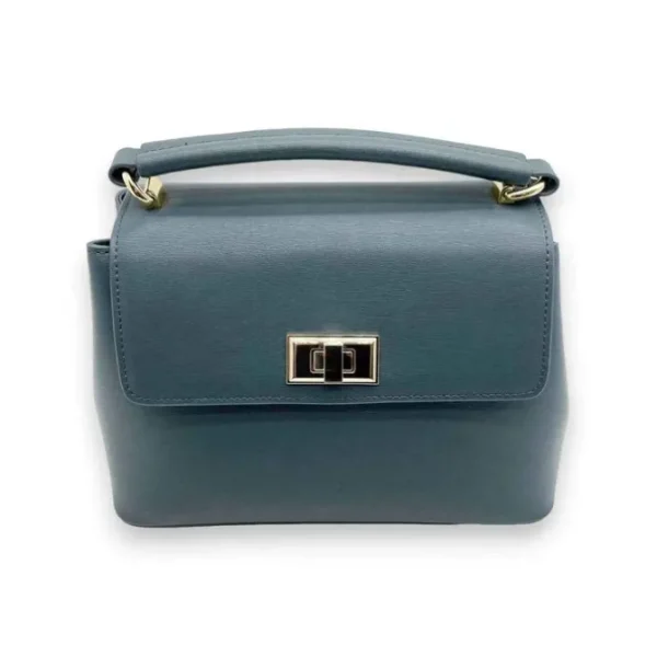 IVORY Genuine Leather Small Shoulder Handbag (Top-Handle)(BLUE)