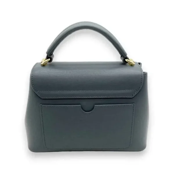 IVORY Genuine Leather Small Shoulder Handbag (Top-Handle)(BLUE)