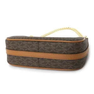 Michael Kors Jet Set charm small logo clutch 32H1GT9C1B BRN ACORN