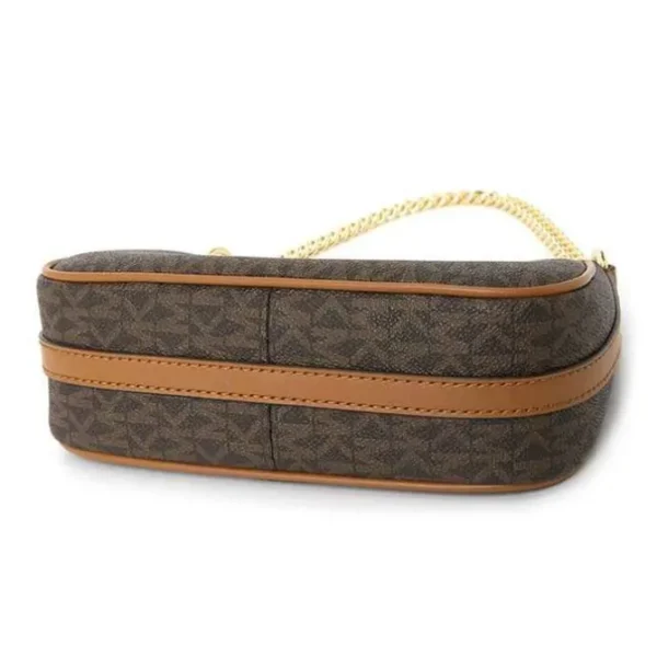 Michael Kors Jet Set charm small logo clutch 32H1GT9C1B BRN ACORN