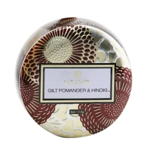 Mini Tin Candle - Gilt Pomander & Hinoki