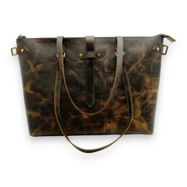 MORGAN Business Crazy Horse Leather Shoulder Bag(Dark Brown)