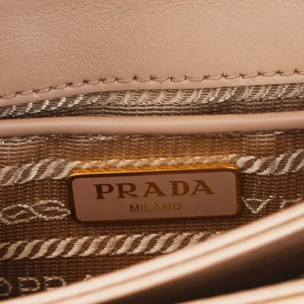 Prada Plain Leather Logo Handbag 1BD144