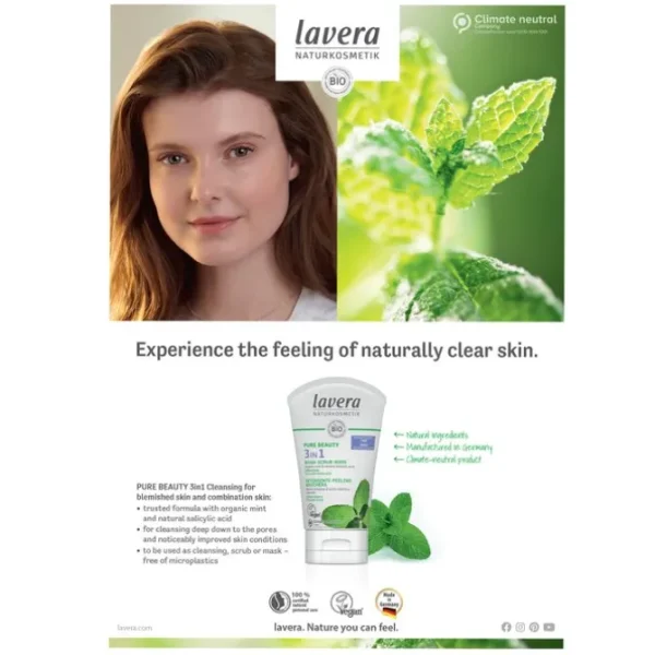 Pure Beauty 3 In 1 Wash, Scrub, Mask - For Blemished & Combination Skin
