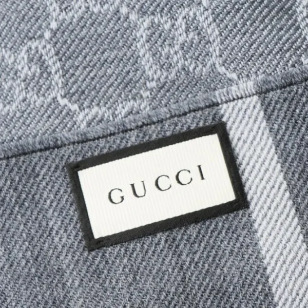 Reversible Arlisse GG Guccissima Scarf Muffler 544619 Grey