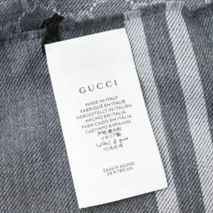 Reversible Arlisse GG Guccissima Scarf Muffler 544619 Grey