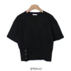 Round Neck Button Front Top