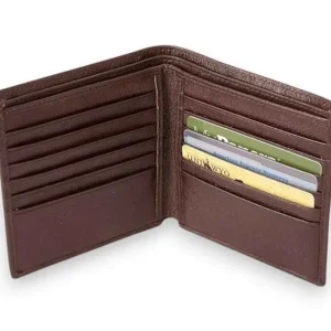 RYDER RFID Blocking 12 Pockets Genuine Full Grain Leather Wallet(brown)