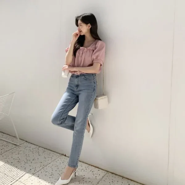 Square Neck Puff Sleeve Blouse