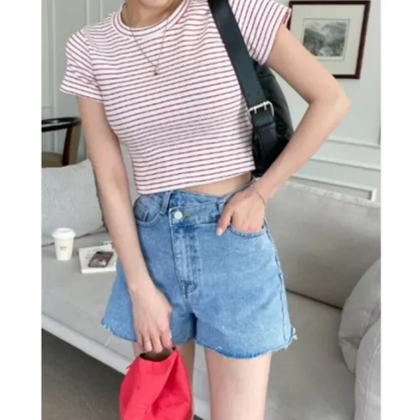Striped Slim Fit Crop Top