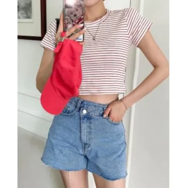 Striped Slim Fit Crop Top