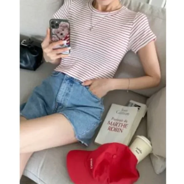 Striped Slim Fit Crop Top