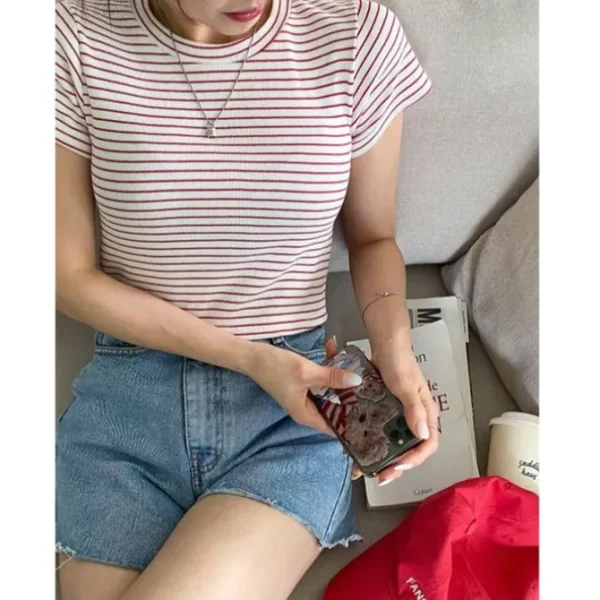 Striped Slim Fit Crop Top