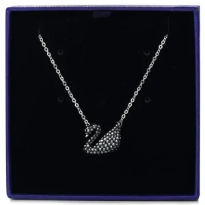 Swarovski Iconic Swan pendant Swan 5347329 - Medium, Black, Rhodium plated