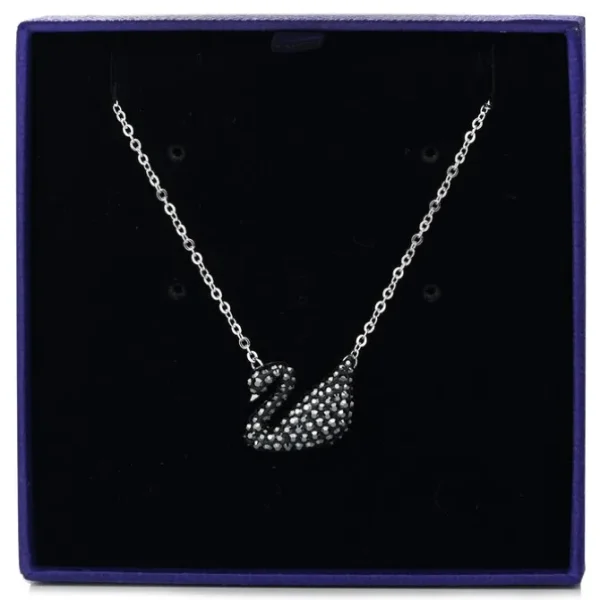 Swarovski Iconic Swan pendant Swan 5347329 - Medium, Black, Rhodium plated