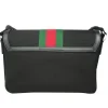 Techno Canvas Web Stripe Black Messenger Bag 630921
