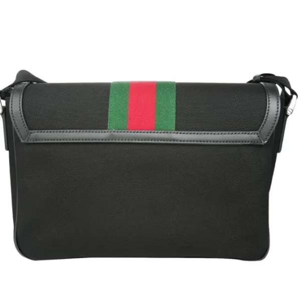 Techno Canvas Web Stripe Black Messenger Bag 630921