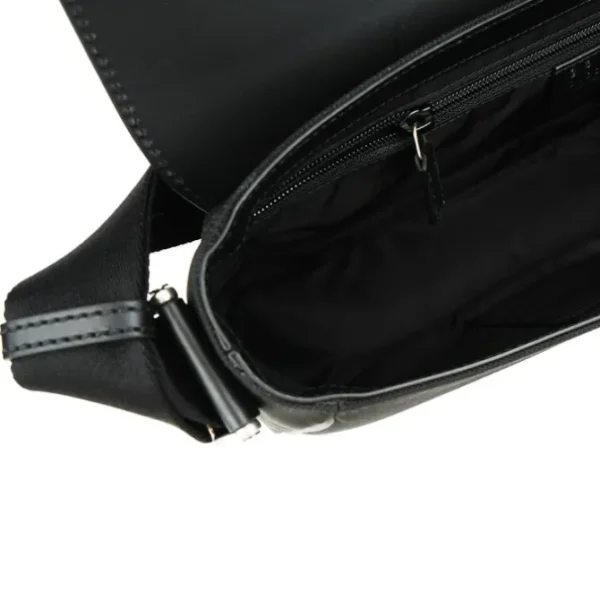 Techno Canvas Web Stripe Black Messenger Bag 630921
