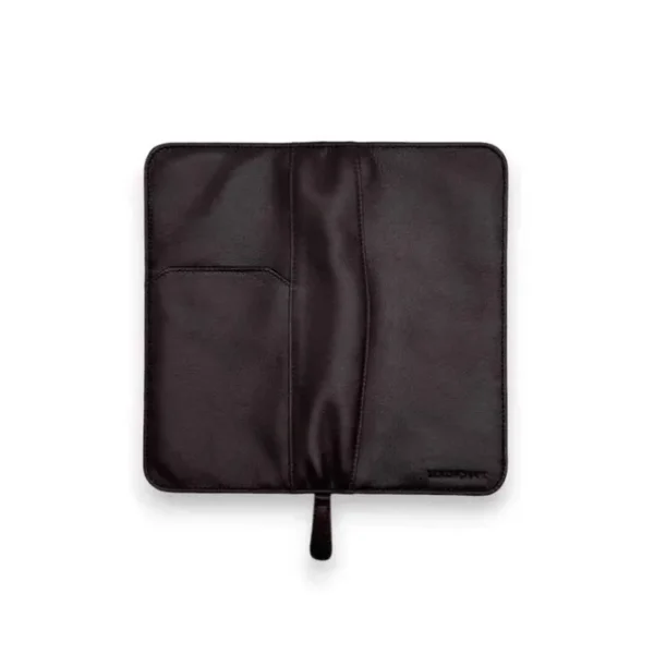 THEO Business Leather RFID Zipper Travel Passport Wallet & Organizer(brown)