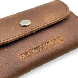 TRIPP Distressed Leather Business Card Case / Coin Pouch(coffee)