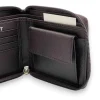TRISTAN Business Genuine Leather RFID Zip Coin Wallet Full Grain Cowhide From Us(Brown)