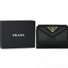 unisex leather embossed tri-fold wallet 1MH021