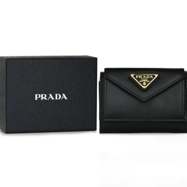 unisex leather embossed tri-fold wallet 1MH021