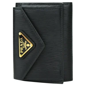 unisex leather embossed tri-fold wallet 1MH021