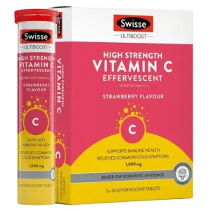 Vitamin C 1000mg Effervescent Tablets Strawberry Flavor