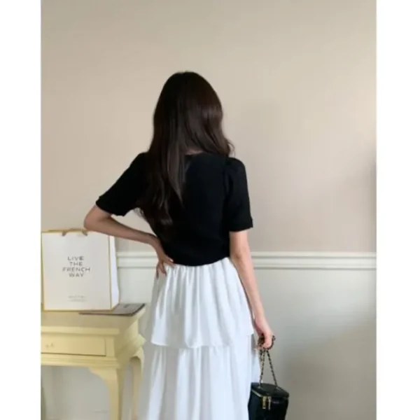 V-Neck Button Front Top